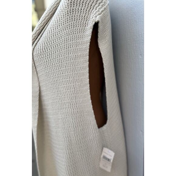 Coldwater Creek NWT Women's 3X Open-Front Sleeveless Cardigan Sweater Vest Beige - Picture 3 of 13